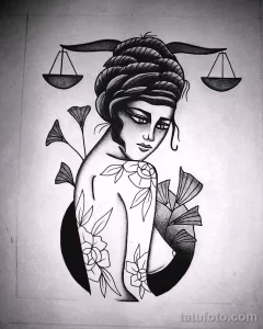 эскиз тату весы 09,12,2021 - №045 - Libra Tattoo Sketch - tatufoto.com