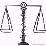 эскиз тату весы 09,12,2021 - №046 - Libra Tattoo Sketch - tatufoto.com