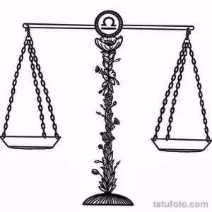 эскиз тату весы 09,12,2021 - №046 - Libra Tattoo Sketch - tatufoto.com