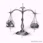 эскиз тату весы 09,12,2021 - №047 - Libra Tattoo Sketch - tatufoto.com