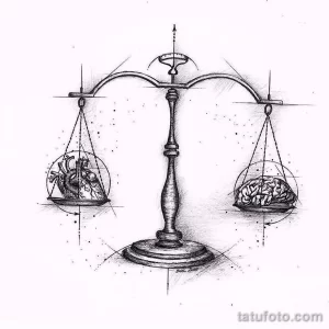 эскиз тату весы 09,12,2021 - №047 - Libra Tattoo Sketch - tatufoto.com