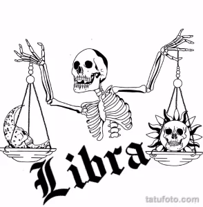 эскиз тату весы 09,12,2021 - №048 - Libra Tattoo Sketch - tatufoto.com