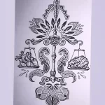 эскиз тату весы 09,12,2021 - №102 - Libra Tattoo Sketch - tatufoto.com