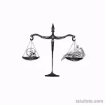 эскиз тату весы 09,12,2021 - №116 - Libra Tattoo Sketch - tatufoto.com