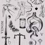 эскиз тату весы 09,12,2021 - №205 - Libra Tattoo Sketch - tatufoto.com