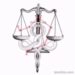 эскиз тату весы 09,12,2021 - №208 - Libra Tattoo Sketch - tatufoto.com