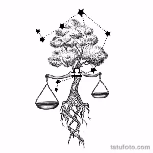 эскиз тату весы 09,12,2021 - №211 - Libra Tattoo Sketch - tatufoto.com