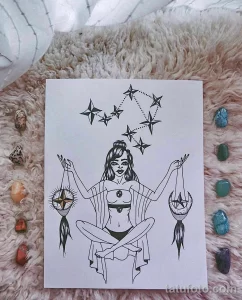 эскиз тату весы 09,12,2021 - №212 - Libra Tattoo Sketch - tatufoto.com