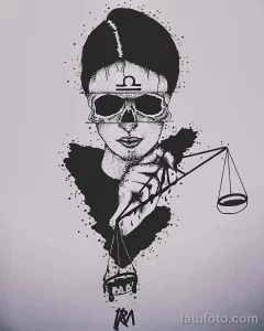 эскиз тату весы 09,12,2021 - №213 - Libra Tattoo Sketch - tatufoto.com