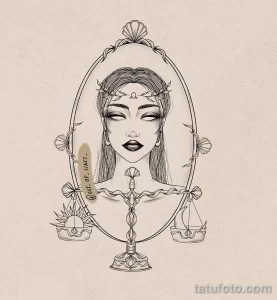 эскиз тату весы 09,12,2021 - №215 - Libra Tattoo Sketch - tatufoto.com