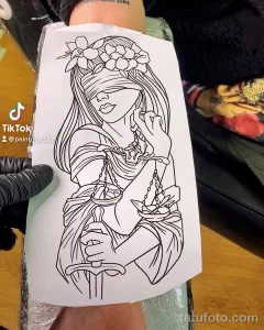 эскиз тату весы 09,12,2021 - №216 - Libra Tattoo Sketch - tatufoto.com