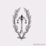 эскиз тату весы 09,12,2021 - №240 - Libra Tattoo Sketch - tatufoto.com