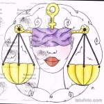 эскиз тату весы 09,12,2021 - №264 - Libra Tattoo Sketch - tatufoto.com