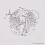 эскиз тату весы 09,12,2021 - №276 - Libra Tattoo Sketch - tatufoto.com