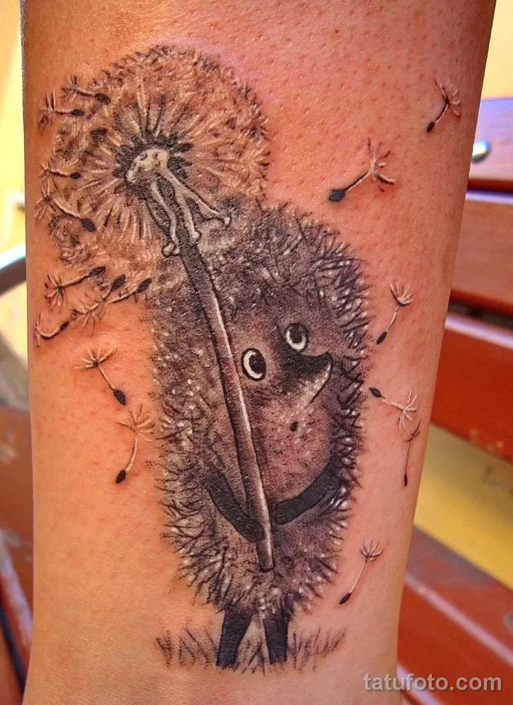 Рисунок тату с Ёжиком - фото пример 23.01.22 №0023 - hedgehog tattoo tatufoto.com