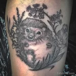 Рисунок тату с Ёжиком - фото пример 23.01.22 №0209 - hedgehog tattoo tatufoto.com