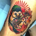 Рисунок тату с Ёжиком - фото пример 23.01.22 №1122 - hedgehog tattoo tatufoto.com