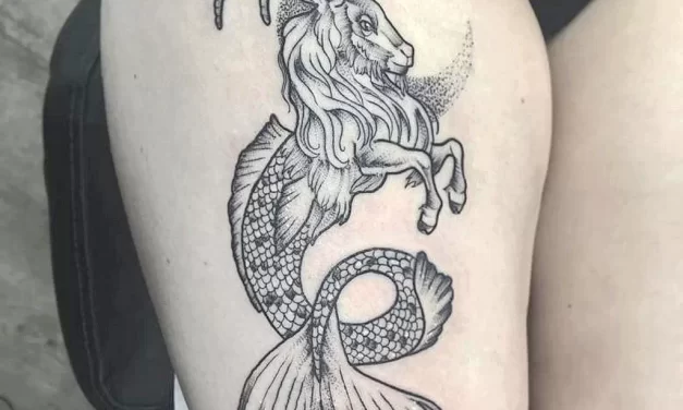 Рисунок татуировки со знаком зодиака козерог