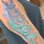 Рисунок тату со знаком зодиака козерог 22.01.22 №0060 - tattoo Capricorn tatufoto.com