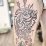 Рисунок тату со знаком зодиака козерог 22.01.22 №0213 - tattoo Capricorn tatufoto.com