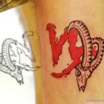 Рисунок тату со знаком зодиака козерог 22.01.22 №0256 - tattoo Capricorn tatufoto.com