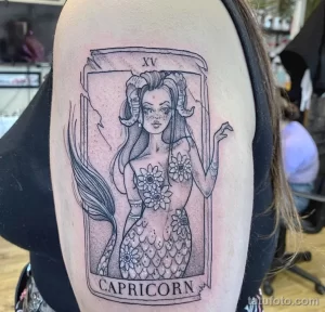 Рисунок тату со знаком зодиака козерог 22.01.22 №0337 - tattoo Capricorn tatufoto.com