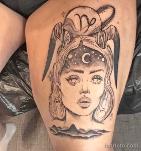 Рисунок тату со знаком зодиака козерог 22.01.22 №0344 - tattoo Capricorn tatufoto.com