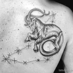 Рисунок тату со знаком зодиака козерог 22.01.22 №0377 - tattoo Capricorn tatufoto.com