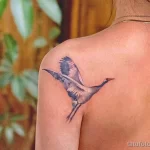 Рисунок татуировки с Журавлем 25.01.22 №0496 - Crane tattoo drawing tatufoto.com