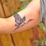 Рисунок татуировки с Журавлем 25.01.22 №0497 - Crane tattoo drawing tatufoto.com
