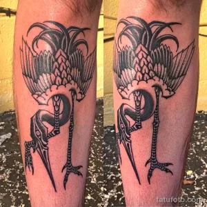Рисунок татуировки с Журавлем 25.01.22 №0500 - Crane tattoo drawing tatufoto.com