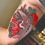 Рисунок татуировки с Журавлем 25.01.22 №0502 - Crane tattoo drawing tatufoto.com