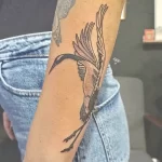 Рисунок татуировки с Журавлем 25.01.22 №0503 - Crane tattoo drawing tatufoto.com