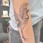 Рисунок татуировки с Журавлем 25.01.22 №0505 - Crane tattoo drawing tatufoto.com