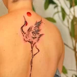 Рисунок татуировки с Журавлем 25.01.22 №0734 - Crane tattoo drawing tatufoto.com