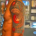 Рисунок татуировки с Журавлем 25.01.22 №0736 - Crane tattoo drawing tatufoto.com