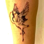 Рисунок татуировки с Журавлем 25.01.22 №0738 - Crane tattoo drawing tatufoto.com