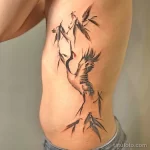 Рисунок татуировки с Журавлем 25.01.22 №0747 - Crane tattoo drawing tatufoto.com