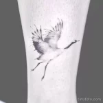 Рисунок татуировки с Журавлем 25.01.22 №0760 - Crane tattoo drawing tatufoto.com
