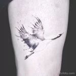 Рисунок татуировки с Журавлем 25.01.22 №0761 - Crane tattoo drawing tatufoto.com