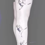 Рисунок татуировки с Журавлем 25.01.22 №0762 - Crane tattoo drawing tatufoto.com