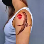 Рисунок татуировки с Журавлем 25.01.22 №0766 - Crane tattoo drawing tatufoto.com