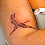 Рисунок татуировки с Журавлем 25.01.22 №0767 - Crane tattoo drawing tatufoto.com