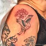 Рисунок татуировки с Журавлем 25.01.22 №0768 - Crane tattoo drawing tatufoto.com