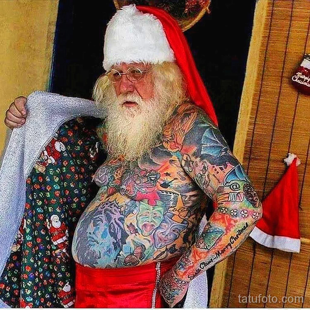 Фото тату к рождеству и новому году 07.01.22 №0037 - tattoo for christmas tatufoto.com