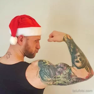 Фото тату к рождеству и новому году 07.01.22 №0191 - tattoo for christmas tatufoto.com