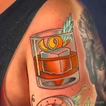 Тату с напитком Виски 12.02.22 №0085 - whiskey tattoo tatufoto.com