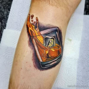 Тату с напитком Виски 12.02.22 №0134 - whiskey tattoo tatufoto.com