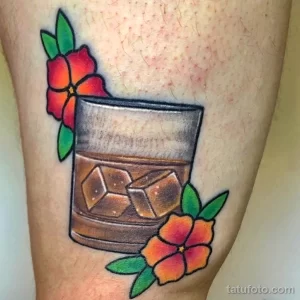 Тату с напитком Виски 12.02.22 №0136 - whiskey tattoo tatufoto.com