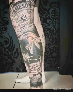 Тату с напитком Виски 12.02.22 №0138 - whiskey tattoo tatufoto.com